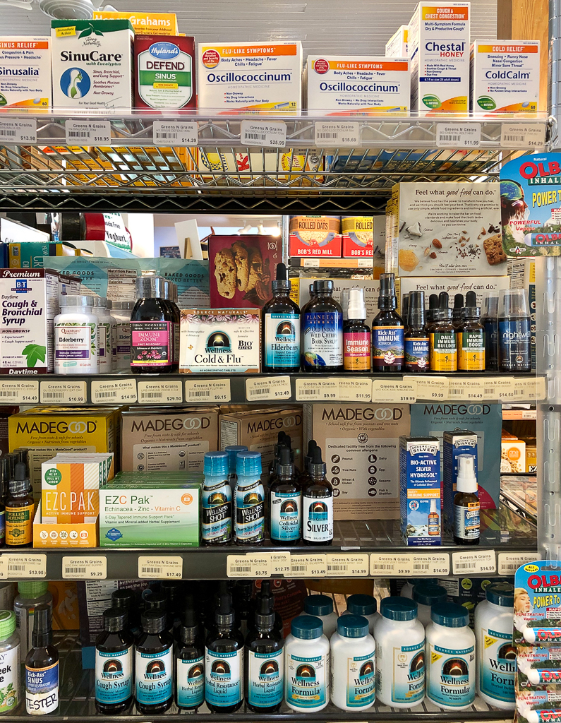 Vitamins and Supplements at Greens N Grains Natural Foods in Door County COVID response