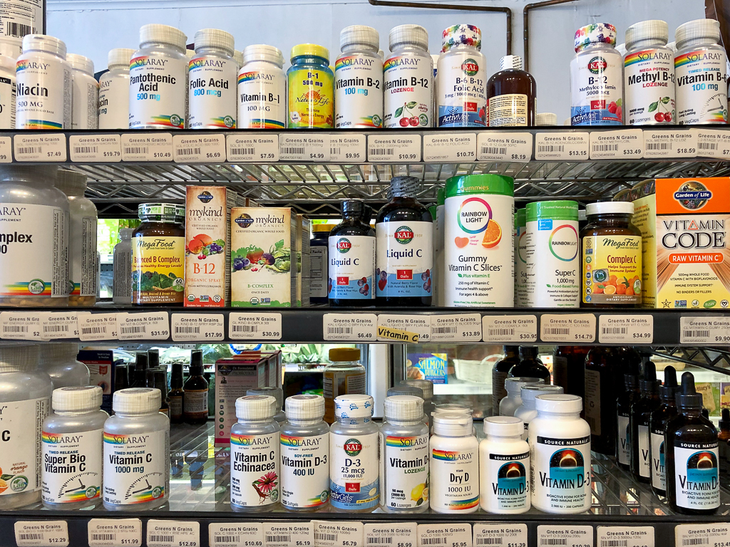 Vitamins and Supplements at Greens N Grains Natural Foods in Door County COVID response