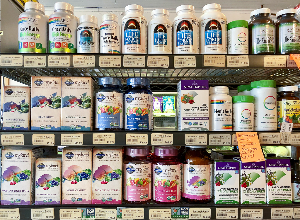 Vitamins and Supplements at Greens N Grains Natural Foods in Door County COVID response
